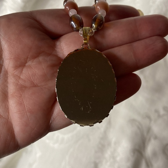 Handcrafted Rhodonite Pendant and Shell, Stone, Glass Necklace - Picture 7 of 7